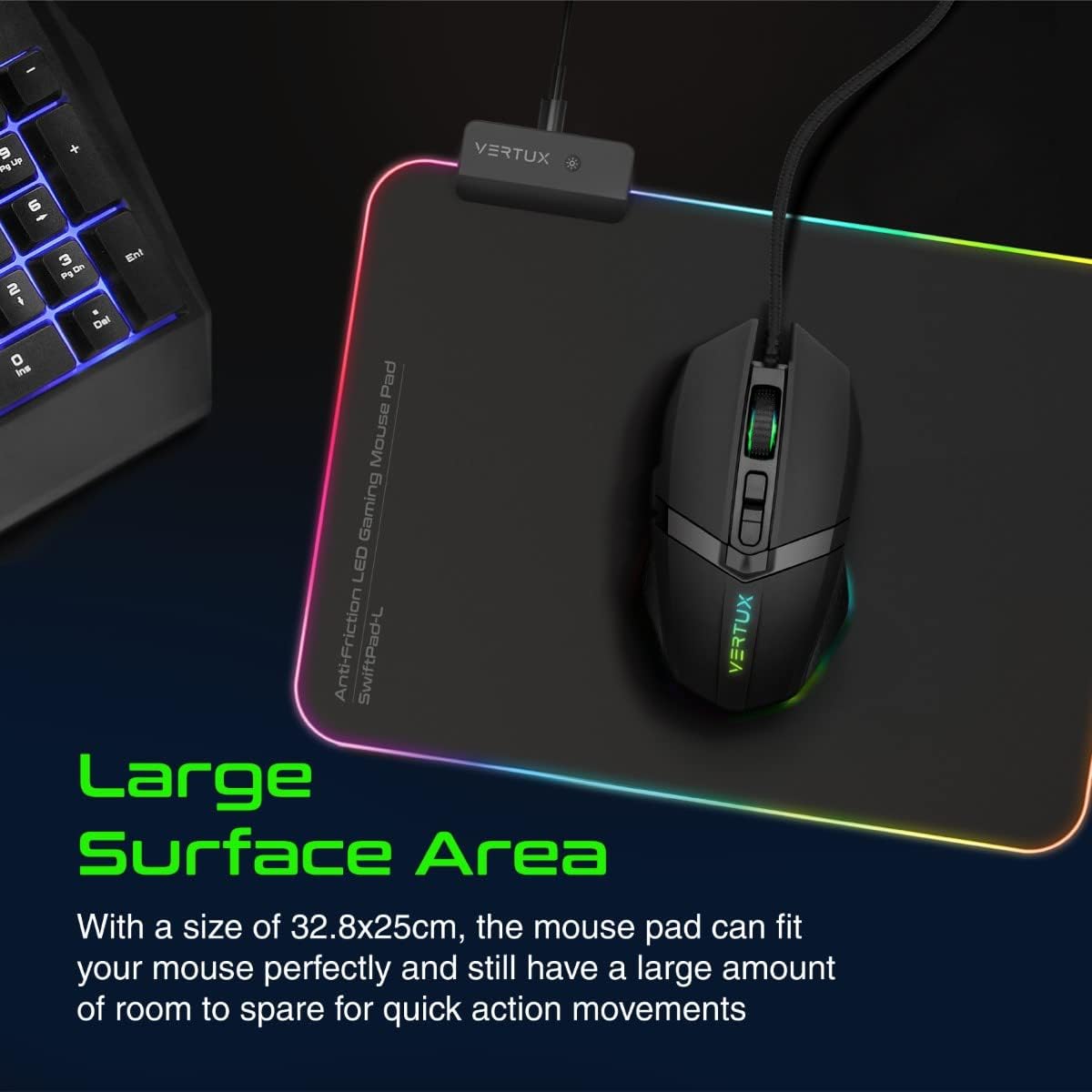 Vertu 4 In 1 Gaming Starter Kit, Rainbow Backlit Wired Gaming Keyboard & Mouse Combo, RGB Foldable Gaming Mouse Pad, Pro Gaming Over Ear Headset | Vertux kit Vertu 4 In 1 Gaming Starter Kit, Rainbow Backlit Wired Gaming Keyboard & Mouse Combo, RGB Foldable Gaming Mouse Pad, Pro Gaming Over Ear Headset | Vertux kit